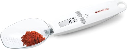 Soehnle digitale Küchenwaage Cooking Star mit 0,1-g-genauer Teilung und 500 g Tragkraft, Löffelwaage für kleinste Mengen, Feinwaage für Gewürze, Weiß