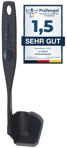 Littfield® Drehkellenspatel Black Edition - Thermomix® Zubehör TM6 TM5 TM31 - Spatel-Lippe flexibel - Made in Germany - BPA-frei (Schwarz ‎/ Anthrazit)