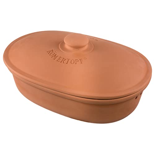 Römertopf Brottopf MAXI aus natürlicher Keramik, Aufbewahrungsbehälter aus Ton 6,5 Liter
