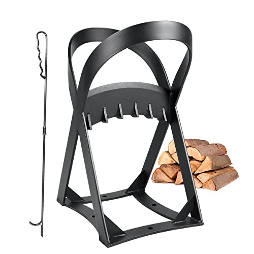 Manueller Holzspalter, Quick Spaltwerkzeug, 37,3 cm Höhe Spaltwerkzeug 24,3x8,2 cm Basis Kleinholzspalter mit Feuerstellen-Poker Brennholzspalter für Anfertigung von Holz