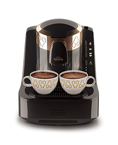 Arzum Okka Kaffemaschine Hochwertige Moderne Turkische Mokka Maschine OK001b Schwarz/Kupfer, Farbe:Schwarz, Edelstahl