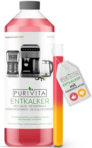 PURIVITA Universal Entkalker Kaffeevollautomat (750ml) Entkalker Kaffeemaschine für ALLE gängigen Marken - 1 Flasche
