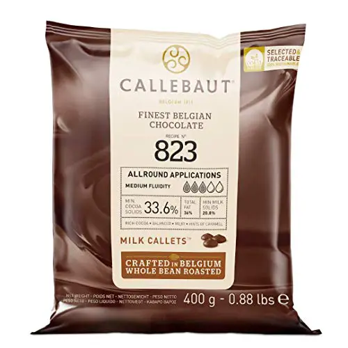 CALLEBAUT Receipe No. 823 - Kuvertüre Callets, Vollmich Schokolade, 33,6% Kakao, 1 x 400G