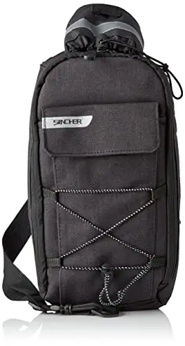 SINCHER Bicycle Pannier Rack Bag, Insulated Bag, Bicycle Seat Multifunctional Column Cool Bag, Shoulder Bag, 38 x 16 x 15.5 cm, Black