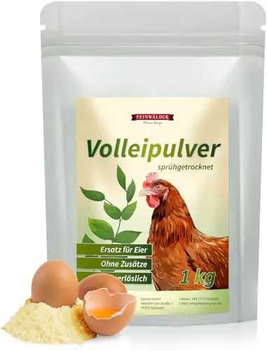Feinwälder® Volleipulver / 1 kg Eipulver aus Hühnereiern/Eiersatz für Kochen und Backen/lang haltbare Trocken-Nahrung im wiederverschließbaren Beutel
