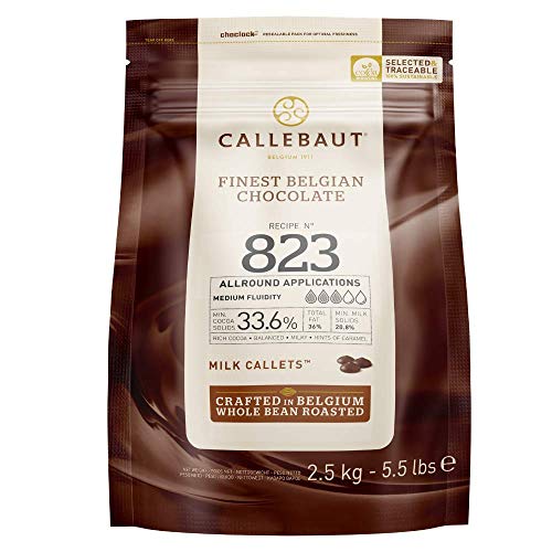 CALLEBAUT Receipe No. 823 - Kuvertüre Callets, Vollmich Schokolade, 33,6 % Kakao, 2,5 kg - 1er Pack
