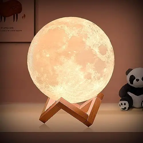 LOUHH Mondlampe, 2023 Upgrade Mond Nachtlicht -15CM 3D Mondlampe Intelligente Fernbedienung 16 Farbe Stimmung Lampe, Moon Lamp für Weihnachten Geschenke Kinderzimmer Dekoration Urlaub Geschenke