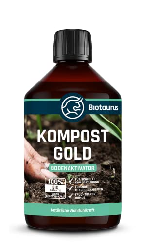 Biotaurus Kompostgold ● Natürlicher Kompostbeschleuniger auf Basis lebender Mikroorganismen ● 500ml