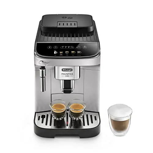 De'Longhi Magnifica Evo ECAM 292.33.SB Kaffeevollautomat mit Milchaufschäumdüse,5 Direktwahltasten für Espresso,Kaffee und Kaffeespezialitäten,intuitives Bedienfeld,2-Tassen-Funktion, Silber/Schwarz