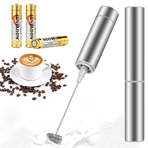 MOSUO Milchaufschäumer Stab/Milchschäumer Elektrisch Handheld Milchaufschäumer mit 3 Batterie/min/Mini-Getränkemixer Kaffeebesen batteriebetriebener für Latte, Matcha-Tee, Cappuccino (Batterie)