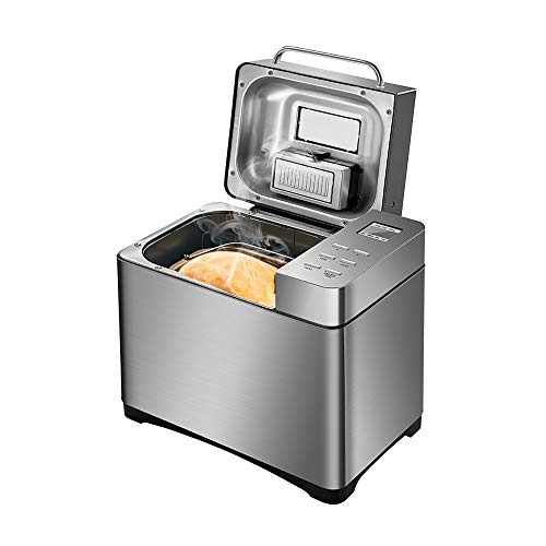 Automatische Brotmaschine, 650 W, Multi-Brotmaschine, digitaler Brotbackautomat mit Obstnussspender und 17 Menüeinstellungen, Ce/FCC/Pse, Silber