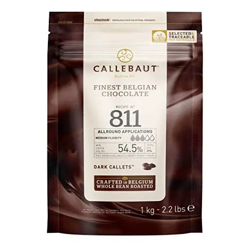 CALLEBAUT Receipe No. 811 - Kuvertüre Callets, Zartbitterschokolade, 54,5% Kakao, 1x 1000 G