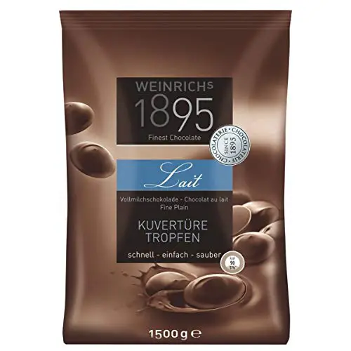 Vollmilch Schokolade, Kuvertüre, Tropfen, 1,5 kg, Weinrichs 1895 Finest Chocolate,