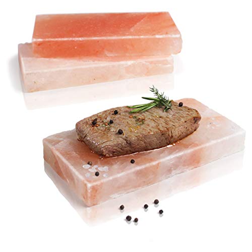 Amazy BBQ Salzstein zum Grillen (3 Stück) – Hochwertiger Grillstein aus Salz für die Zubereitung von Fleisch und Fisch mit leckerer Salzkruste auf dem Grill oder im Backofen