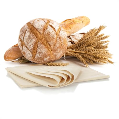 Robin Goods® 2x Leinentuch zum Brot backen - Teigtuch aus 100% Naturleinen - Bäckerleinen zur Teigzubereitung und zum Backen (45x36cm - 2 Stück)