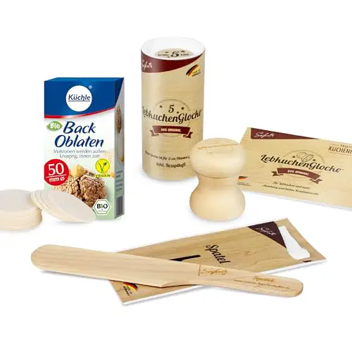 Lebkuchenglocke Premium Backset – Original Lebkuchenglocke für Makronen, Pfannenwender und Backbleche – 5 cm – Lebkuchenform – Makronenmacher