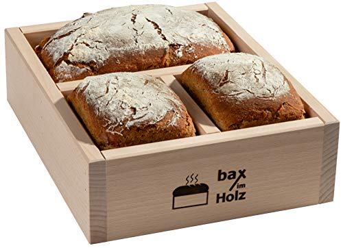 bax im Holz Brot-Holzbackrahmen aus naturbelassenem, massivem Buchenholz für leckeres, selbstgebackenes Brot doppelt
