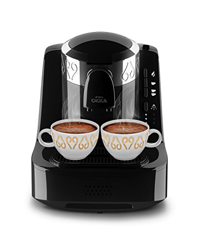 ARZUM OKKA OK002 Schwarz Kaffeemaschine, 710 W, 2 Tassen Kapazität, direkt zum Einschenken in die Tasse, automatische Brühhöhenerkennung, Patentierte Kochtechnologie, Selbstreinigung, Auswahl der Tassengröße, Langsame Brühfunktion, Audio-Warnsystem, LED-Warnsystem, Wassereinheit