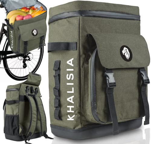 KHALISIA Kühltasche - Fahrradtasche hinten einsetzbar als Gepäckträgertasche - Fahrradrucksack 30L - Lunchtasche mit Picknickfach- Der perfekte Kühlrucksack für Fahrradtouren, Camping etc.