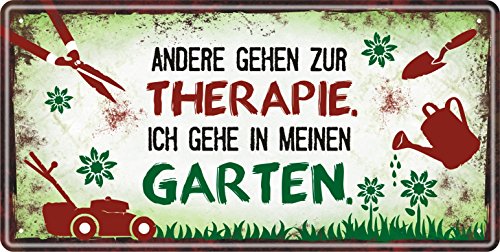 AV Andrea Verlag Großes Metallschild rostfrei Blechschild Schild mit lustigem Spruch im Vintage Retro Look (Therapie)