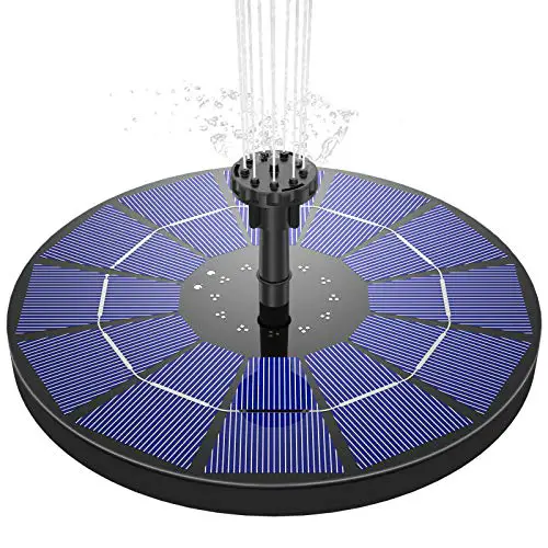 Solar Springbrunnen Pumpe 3,5 W Solar-Gartenbrunnen Floating Solar Panel Eingebaute Batterie mit 6 Düsen, ideal für kleinen Teich, Vogelbad, Fisch, Tank Gartendekoration