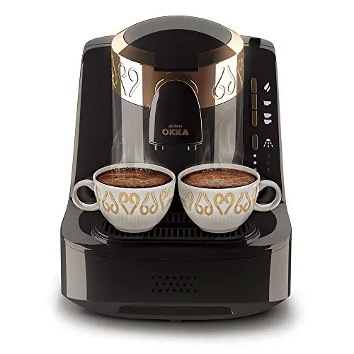 Arzum Okka Kaffemaschine Hochwertige Moderne Turkische Mokka Maschine OK001b Schwarz/Kupfer, Farbe:Schwarz, Edelstahl